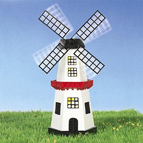 EASYmaxx 09387 Solar-Windmühle | kabellos, bis zu 8 Std. Leuchtdauer, Tageslichtsensor | für Innen u