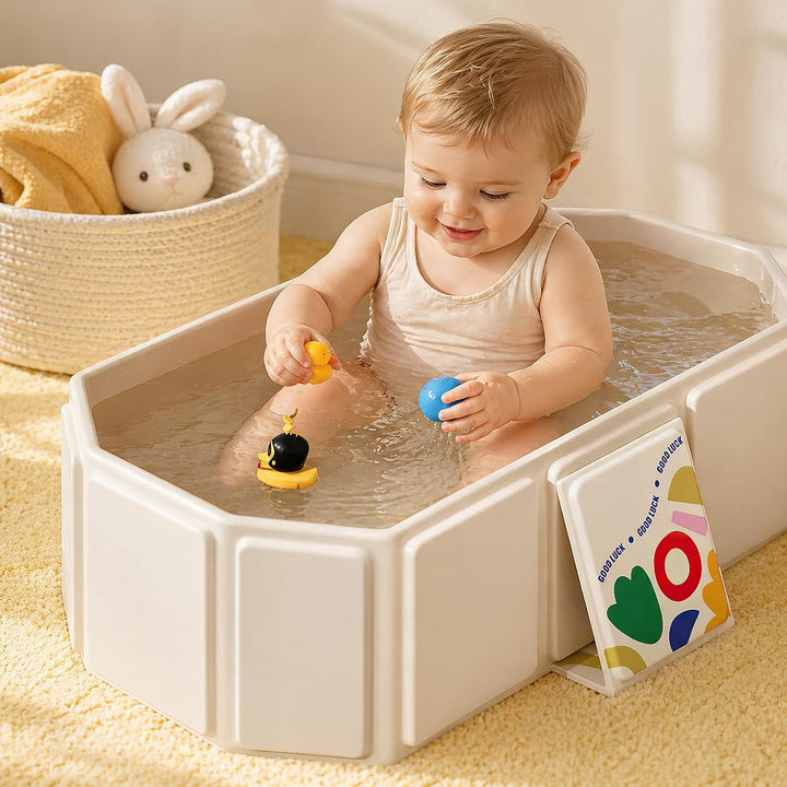 Faltbare Badewanne für Kinder, Tragbare Badewanne, Grosse Kleinkindbadewanne, Tragbares Duschbecken,