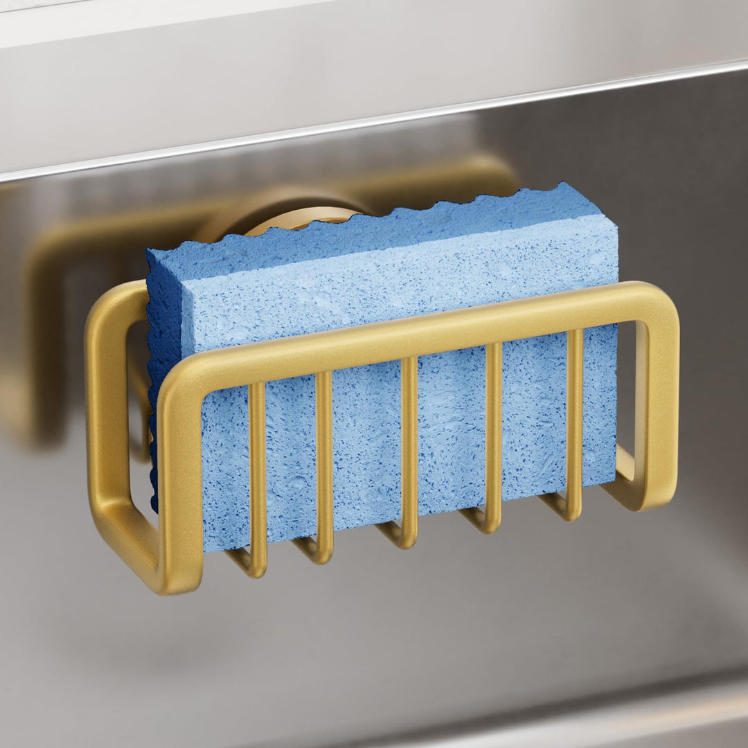 TAILI Schwammhalter Küche mit Leistungsstarker Saugnapf, Abnehmbar, Waschbecken Caddy für Schwämme,