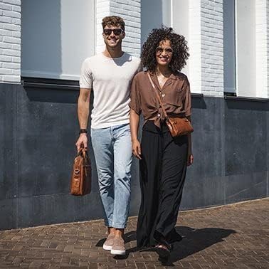 Spikes & Sparrow Umhängetasche echt Leder Damen - 021723 Cognac, Cognac