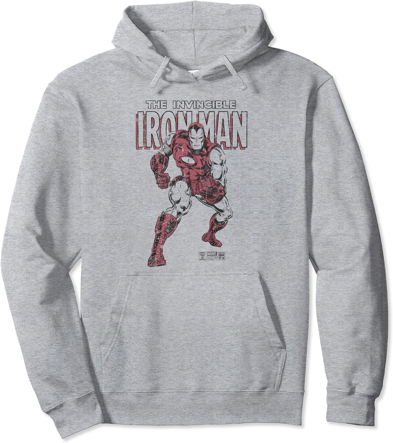 Marvel Iron Man Invincible Distressed Pose Pullover Hoodie