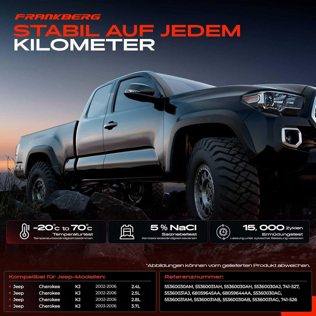 Frankberg 2x Fensterheber Mit Motor Vorne Links Rechts Kompatibel mit Cherokee KJ SUV 2.4L 2.5L 2.8L
