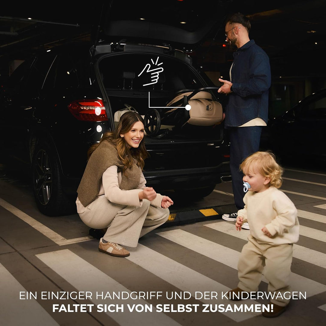 Kinderkraft LOOM Kompakter und leichter Buggy, automatisches Zusammenklappen, grosse pannensichere R