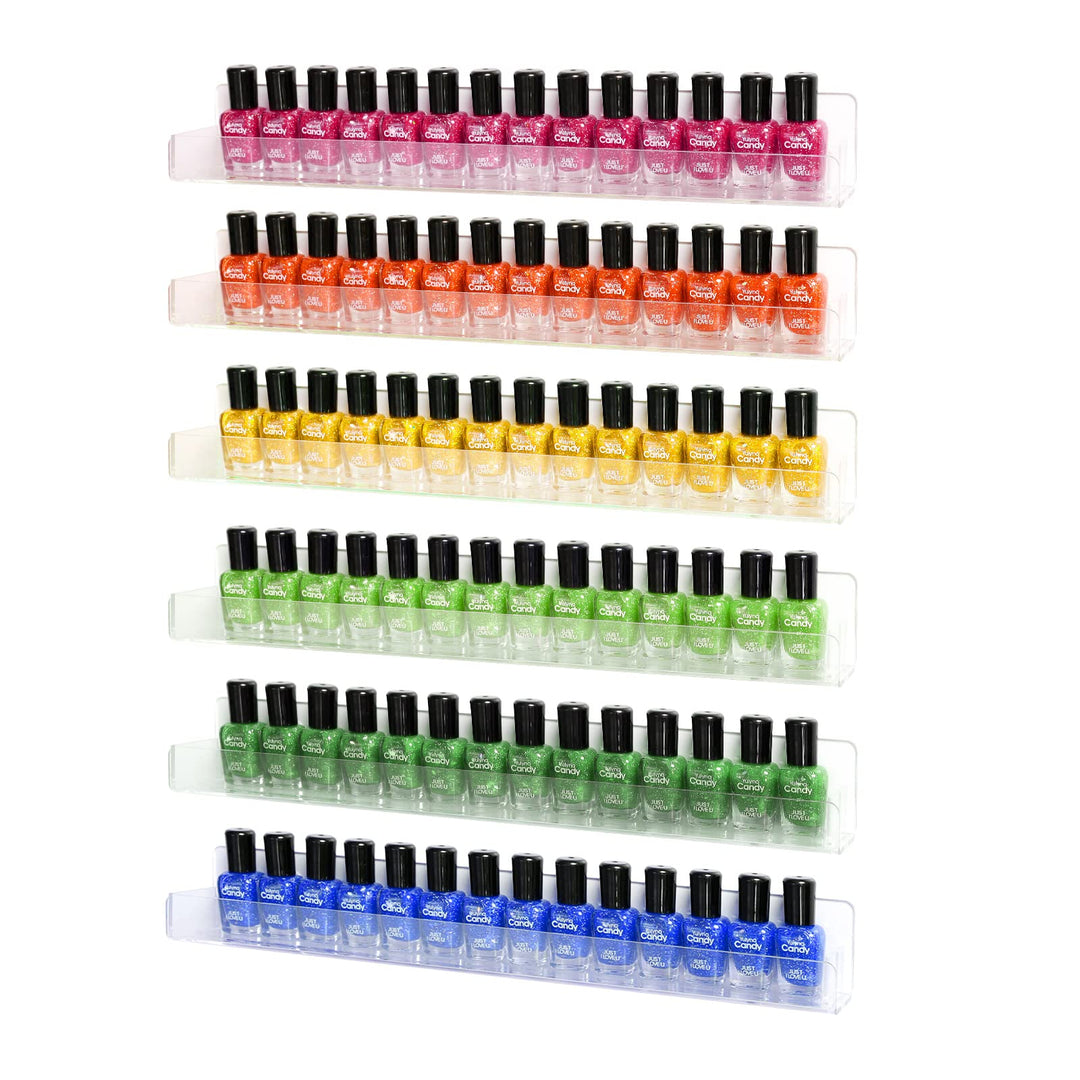 6 Stück Acryl Nagellack Regal Wand, Nagellack Aufbewahrung Wand Wandregal für Nagellackaufbewahrung,