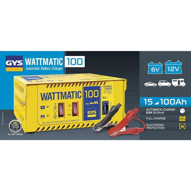 GYS Automatisches Batterieladegerät 6/12 V, WATTMATIC 100