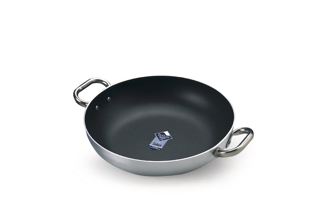 Pentole Agnelli FAMA10SEL36 Select Pan Aluminiumpfanne, 2 Edelstahlgriffe, 36 cm, Silber, 36 cm