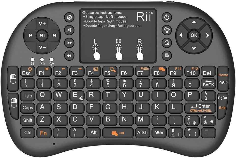 Rii Mini i8+ Wireless-Tastatur Mit Touchpad Und Hintergrundbeleuchtung für Smart TV, PC, HTPC, Konso