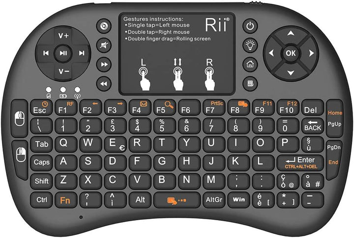 Rii Mini i8+ Wireless-Tastatur Mit Touchpad Und Hintergrundbeleuchtung für Smart TV, PC, HTPC, Konso