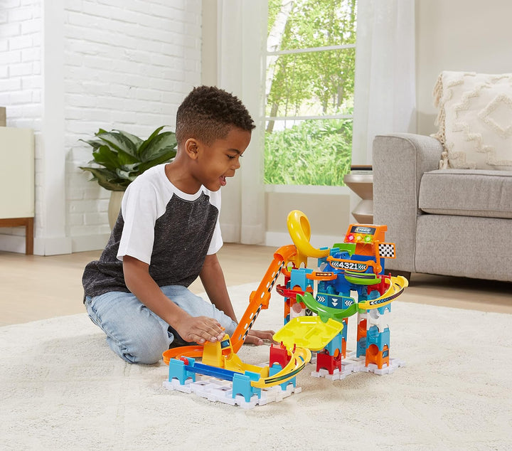 VTech Marble Rush - Racing Set M200 E – Interaktives Kugelbahn-Set mit Licht und Sound, spannenden B