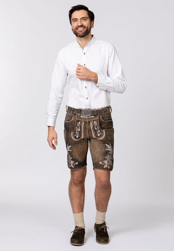 Stockerpoint Herren Almbräu Trachtenlederhose 48 Sepia Raw Nature, 48 Sepia Raw Nature