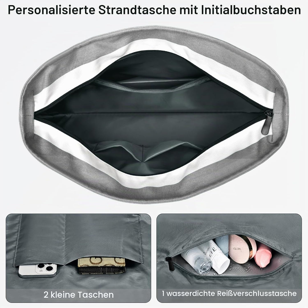 oscaurt Strandtasche Badetasche XXL Shopper Tasche Damen Umhängetasche Wasserdicht Beach Tote Bag mi