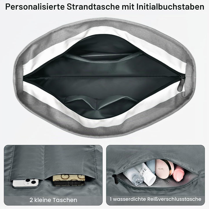 oscaurt Strandtasche Badetasche XXL Shopper Tasche Damen Umhängetasche Wasserdicht Beach Tote Bag mi