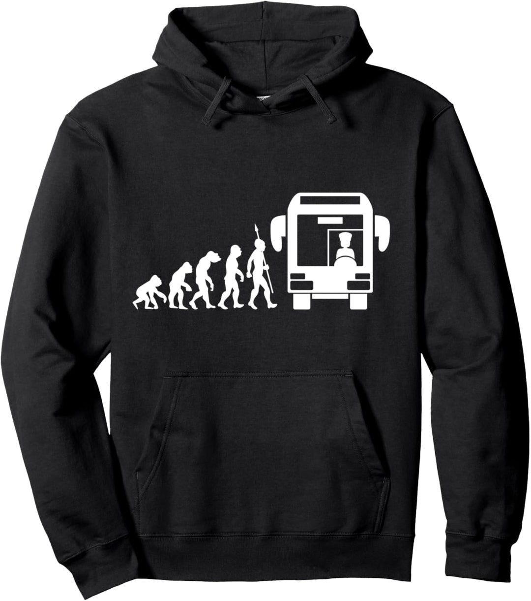 Busfahrer Busfahren Bus Fahren Fahrer Evolution Fun Lustig Pullover Hoodie