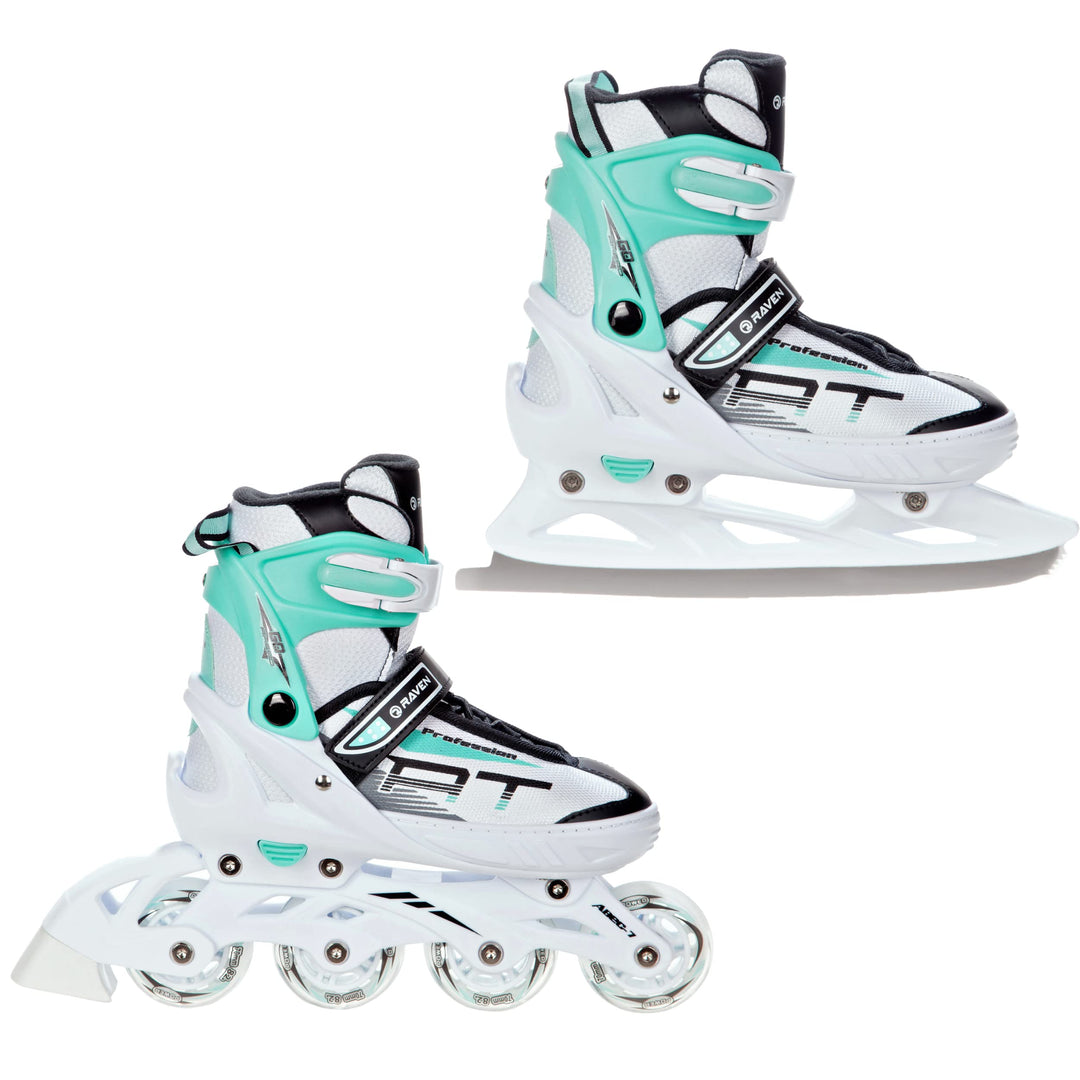 Raven Verstellbare 2in1 Inlineskates-Schlittschuhe Profession - Kugellager Abec7 - SAS - Shock-Absor