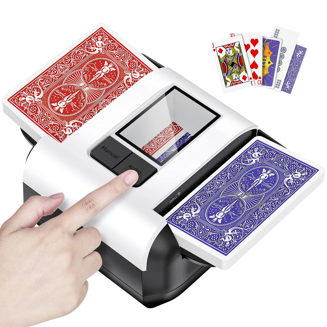 Automatischer Kartenschüttler für 1–2 Kartenspiele mit Zwei Modi (automatisch/manuell), über USB-C a