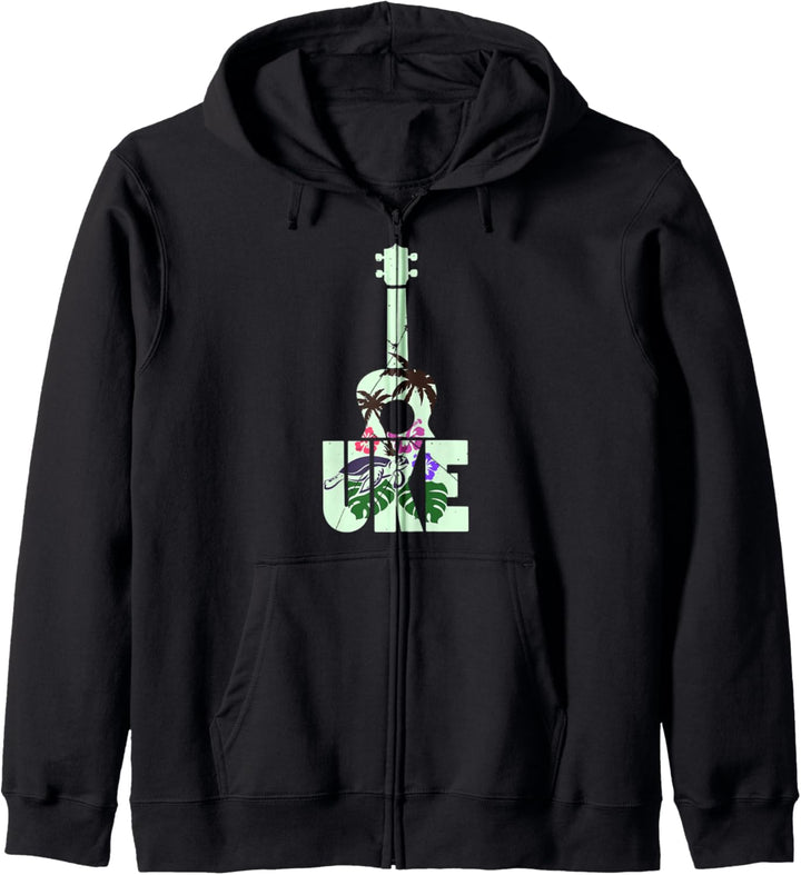 Ukulele Gitarre Tropisches Geschenk Kapuzenjacke
