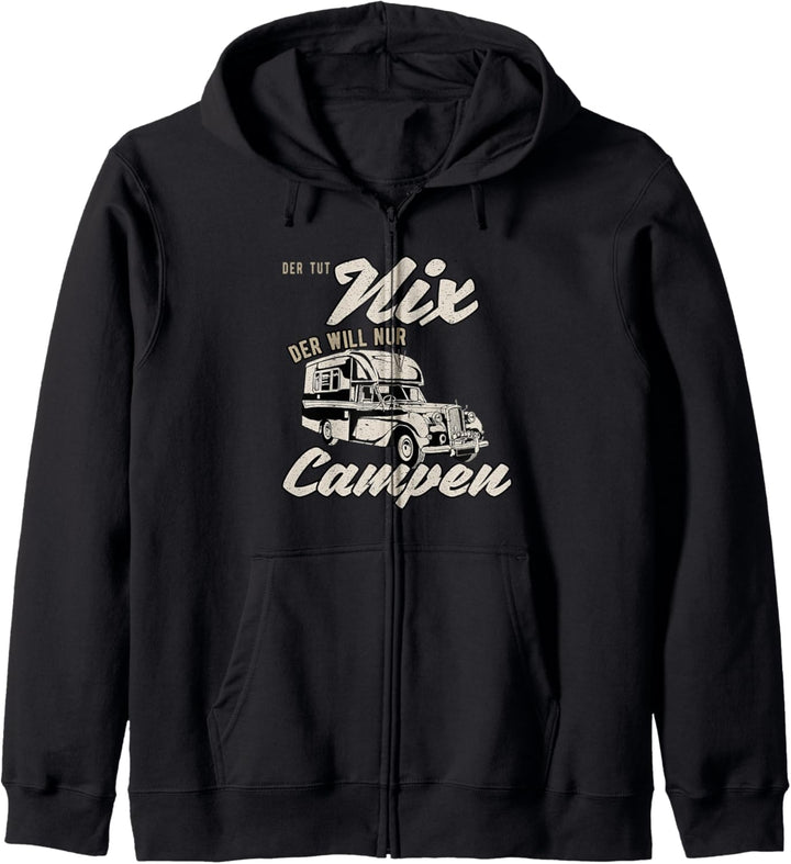Lustiger Camping Spruch | Der tut nix, der will nur campen Kapuzenjacke