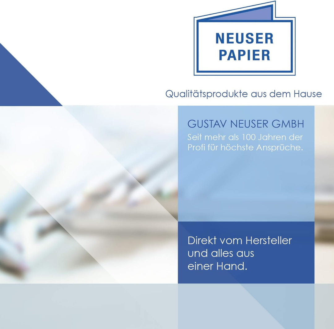 NEUSER PAPIER 100x Kraftpapier-Karten Set quadratisch 13,5 x 13,5 cm mit Brief-Umschlägen - Recyclin