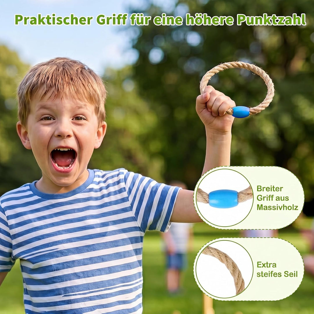 COSTWAY Ringwurfspiel aus Holz Bunt, Bunt