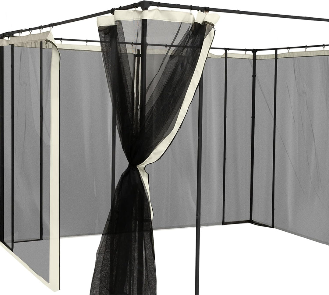 Outsunny Moskitonetze für Pavillon Barnum Gartenpavillon 3 x 4 m – Set mit 4 Moskitonetzen mit Reiss