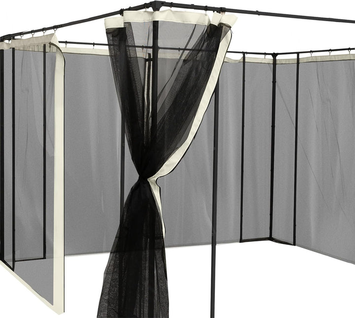 Outsunny Moskitonetze für Pavillon Barnum Gartenpavillon 3 x 4 m – Set mit 4 Moskitonetzen mit Reiss