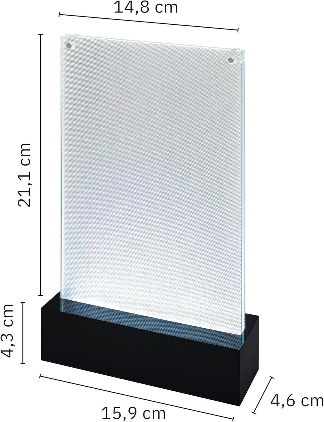 SIGEL TA422 Beleuchtbarer LED-Tischaufsteller für DIN A5, glasklar/schwarz, Acryl, DIN A5