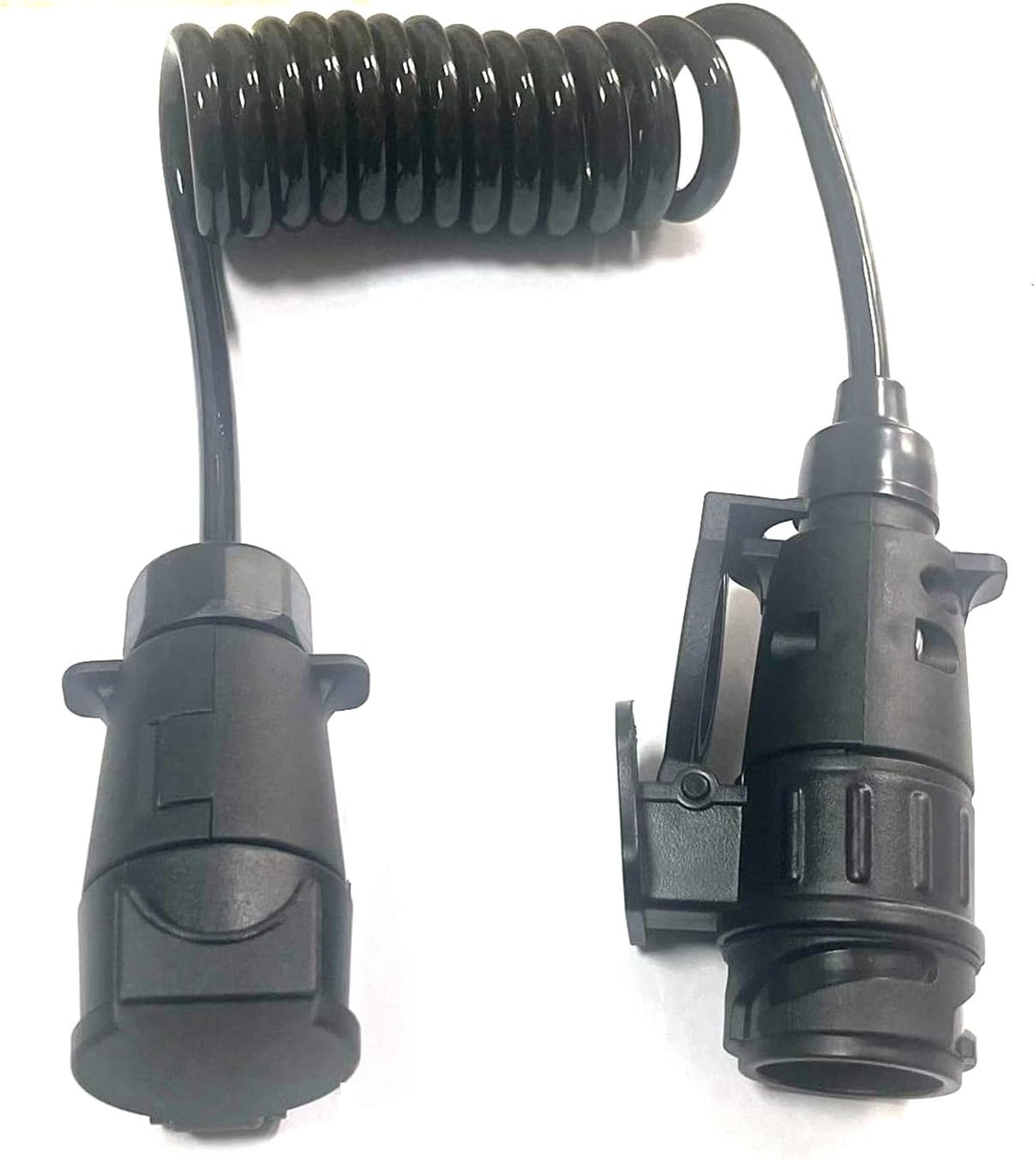 JVJ Anhängerkabel 7 Polig Spiralkabel 2.0m Adapterkabel Verlängerung Kabel mit 7 auf 13 polig Anhäng