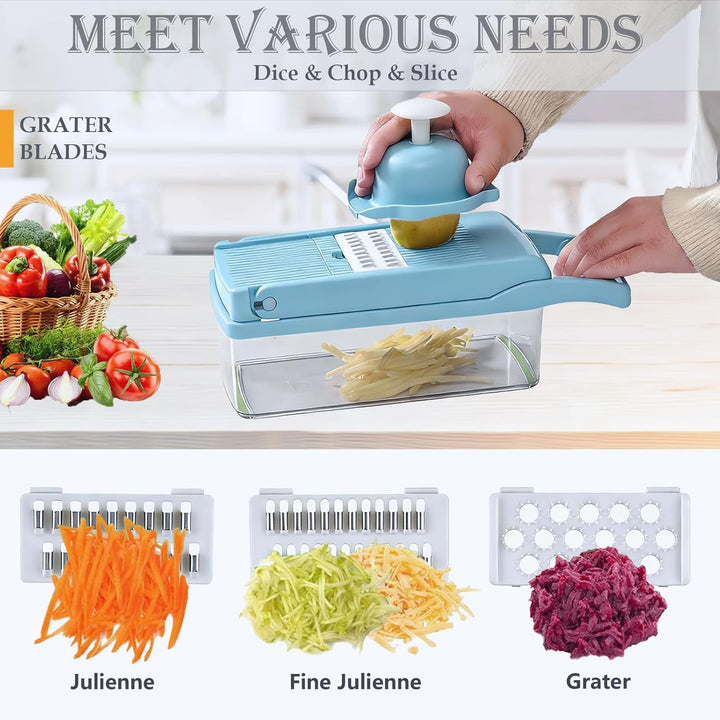 Gemüseschneider Gemüsehobel Reibe Zwiebelschneider Mandoline Dicer Chopper Küchenreibe Gemüsereibe,
