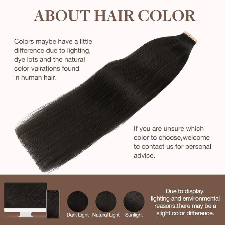 GOO GOO Tape in Extensions Echthaar, Tape Extensions Echthaar, 35cm 100g 40pcs, Extensions Echthaar,