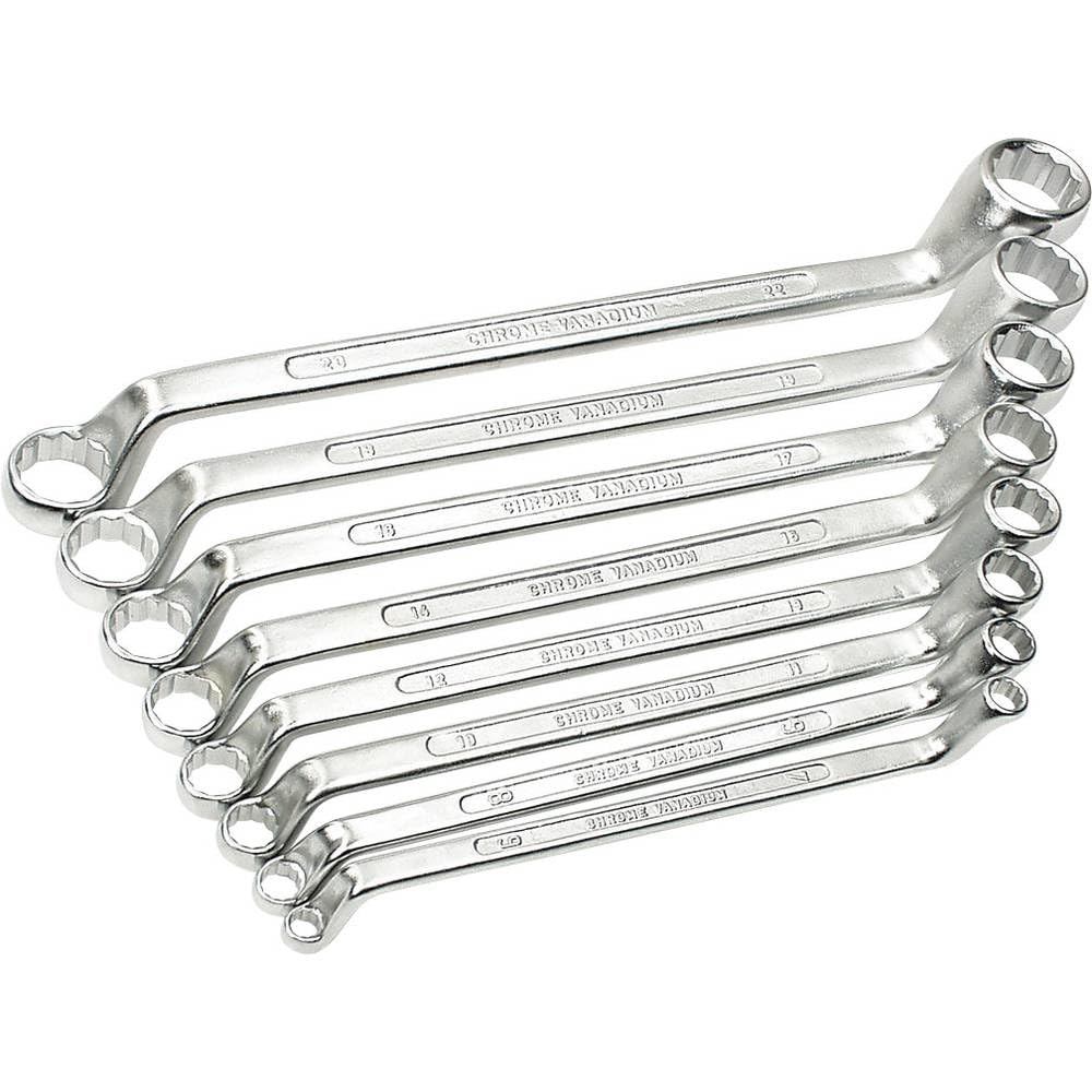 Brüder Mannesmann Ringschlüsselsatz, 6-22 mm, Chrom-Vanadium, 8-teilig | M 140-08DIN