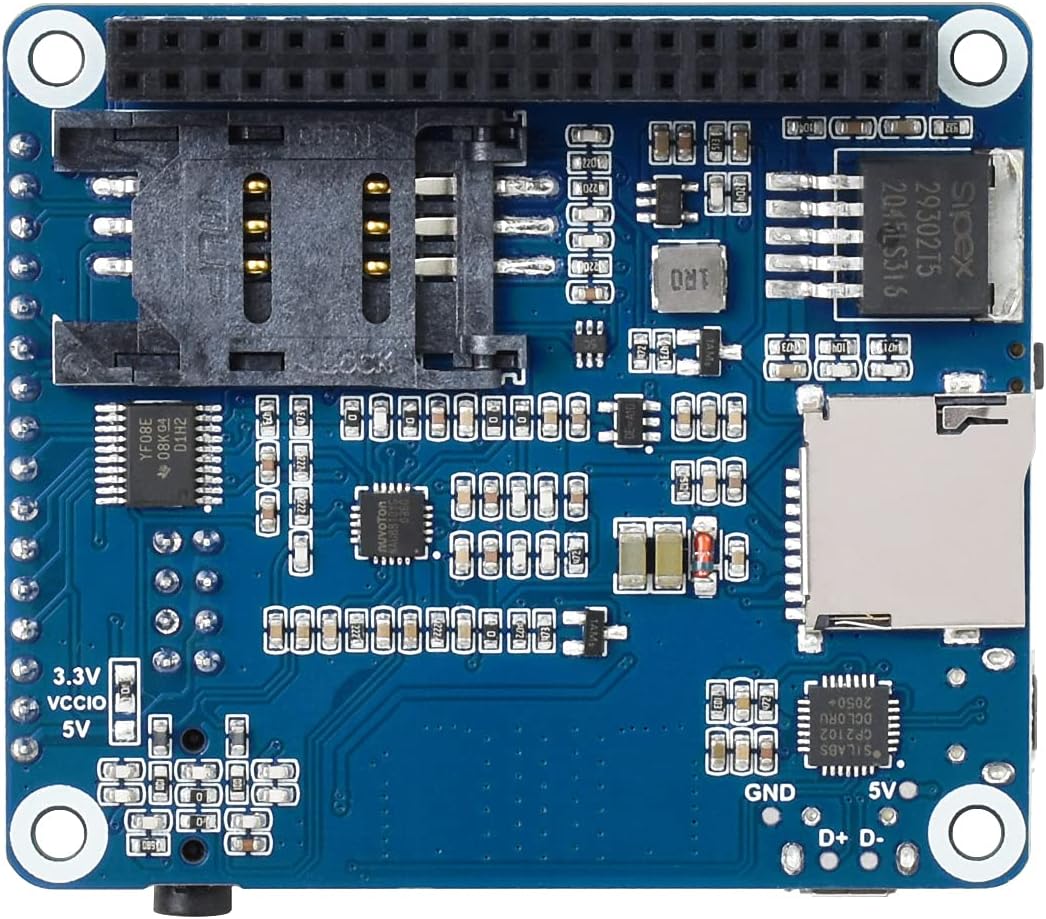 Waveshare 4G/3G/2G/GSM/GPRS/GNSS HAT for Raspberry Pi Jetson Nano Based on SIM7600G-H Supports LTE C