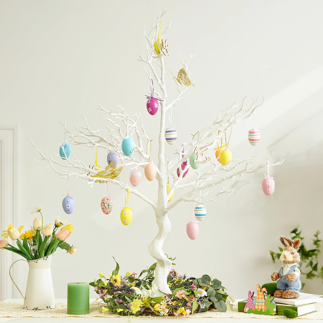 Inweder Weisser Künstlicher Baum Zweigbaum - 105cm Hoch Weihnachtsbaum für Tischdekoration Baum Anze