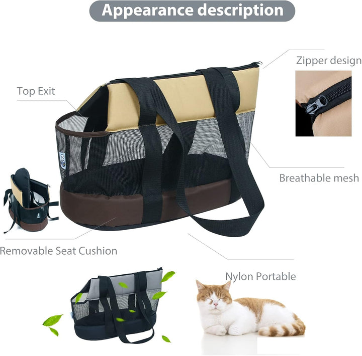 PETCUTE Transporttasche für Kleine Hunde und Katzen,Atmungsaktive Haustiertragetasche,Hundetasche Ka