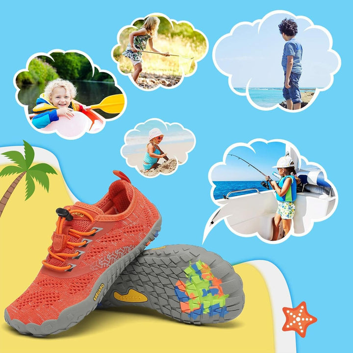 SAGUARO Kinder Barfussschuhe Schnell Trocknend Badeschuhe,24-36 EU 25 EU Orange, 25 EU Orange