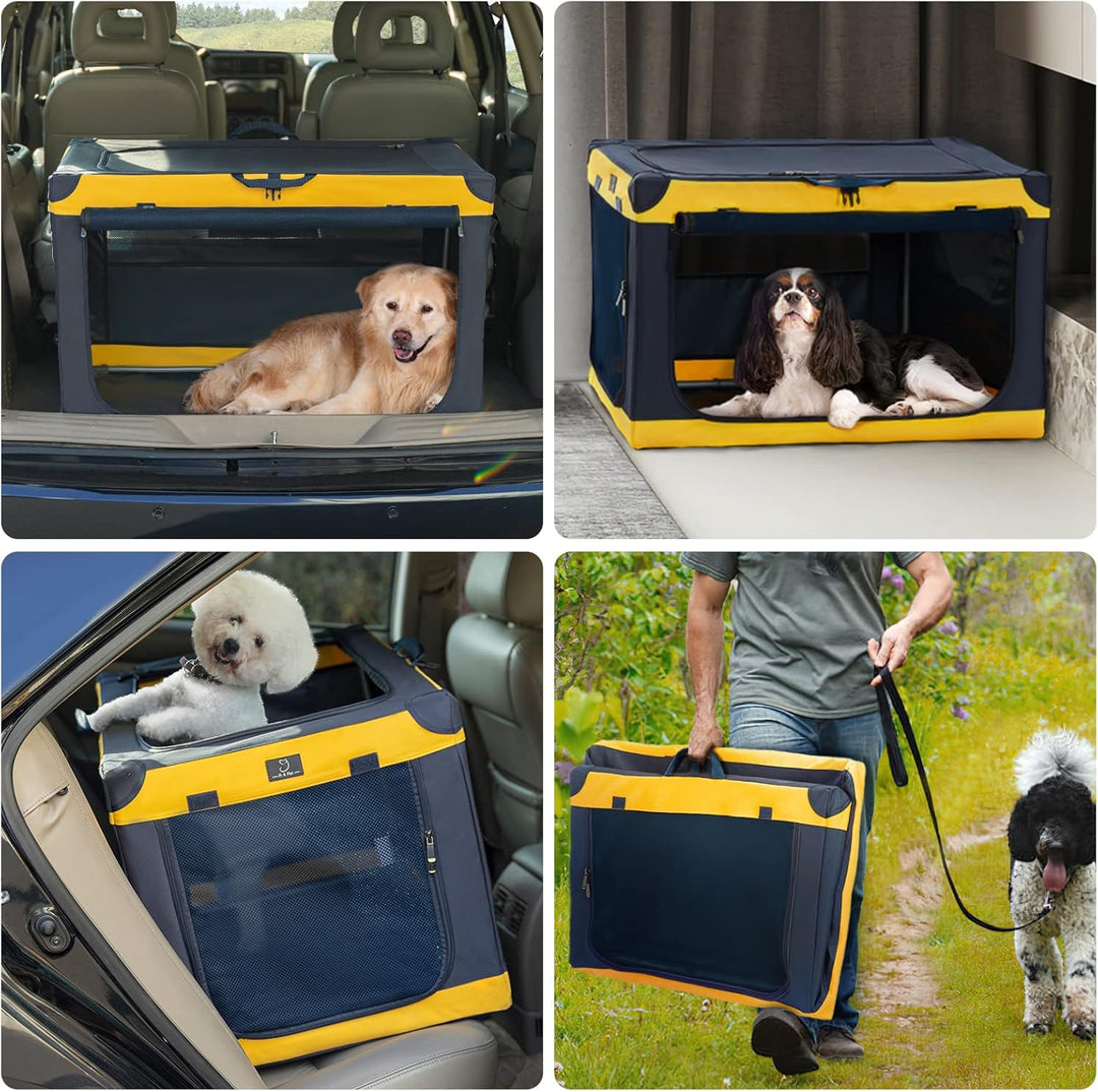A 4 Pet Hundebox faltbar grosse Hunde, Hundebox für zuhause tragebar Hundetransportbox Transportbox
