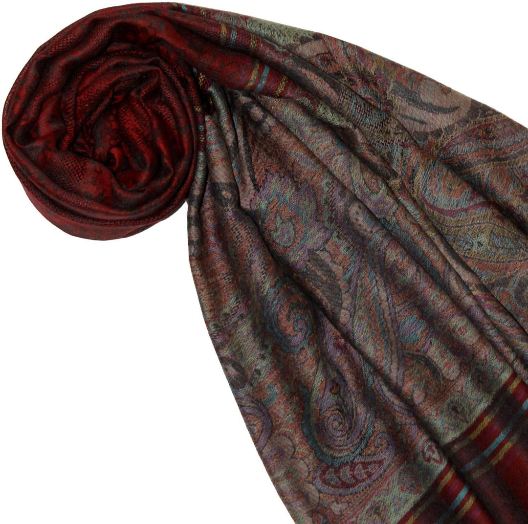Lorenzo Cana Pashmina Damen Kaschmirschal 100% Kaschmir, 70 cm x 200 cm, jacquard gewebter Paisleymu