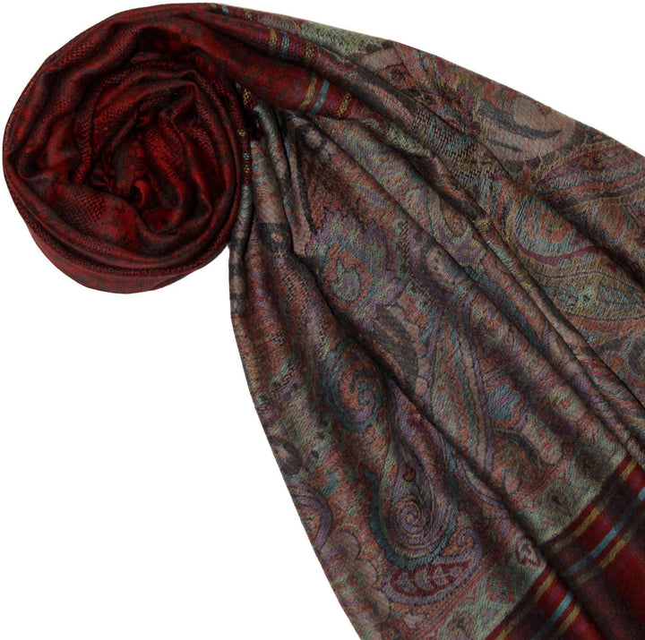 Lorenzo Cana Pashmina Damen Kaschmirschal 100% Kaschmir, 70 cm x 200 cm, jacquard gewebter Paisleymu