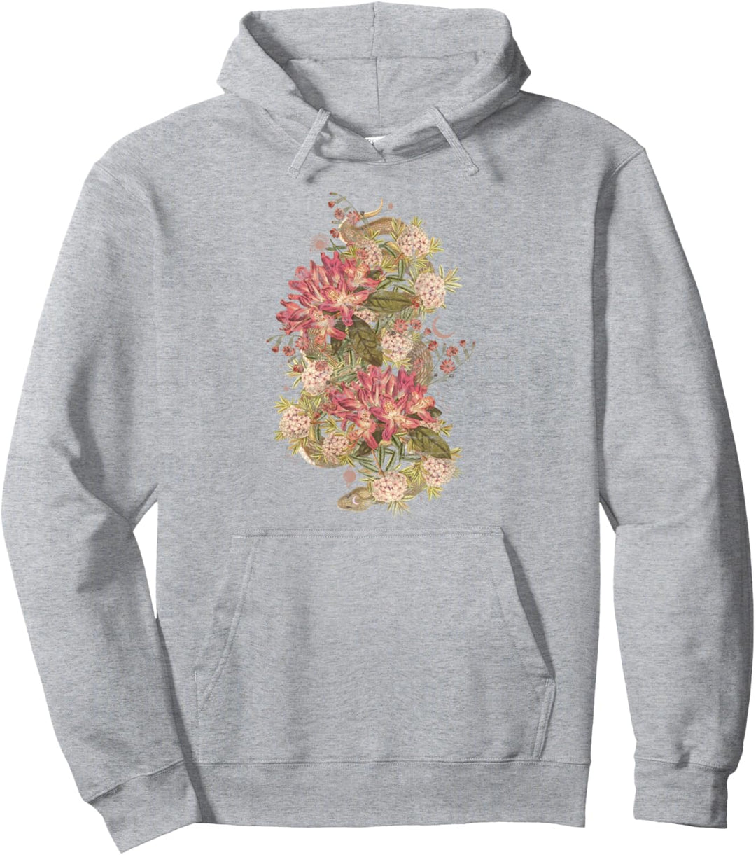 Trendy Celestial Floral Snake Pullover Hoodie