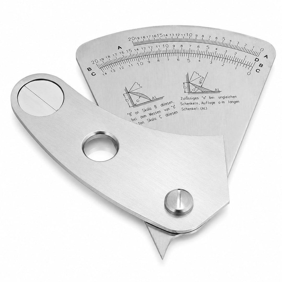 Candeon Schweisslehre Schweissnahtleere, Edelstahl Fächerförmig Schweisslehre, 0-20mm Weld Gauge Sch