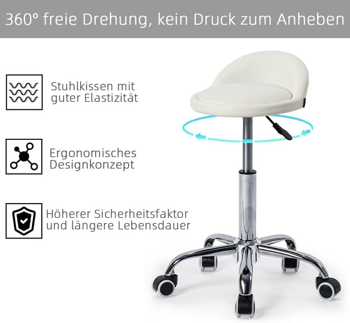 Mingone Bürohocker mit Rollen Sattelhocker mit Niedrige Rückenlehne Ergonomische Arbeitsstuhl Kosmet