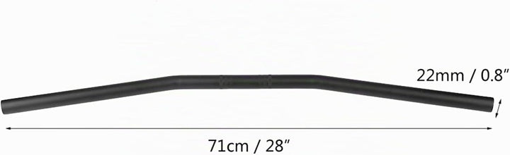 Motorradlenker Eisen 7 / 8Inch 22MM Drag Bar Lenker Schwarz Silber(schwarz) Silber,Schwarz, Silber,S