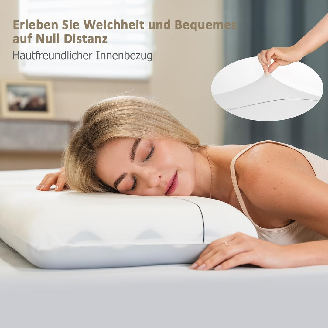 Winthome Memory Foam Kissen mit Soft & Fest Seite Wählbar, 0 Kleber, Nackenstützkissen Weich Bequem