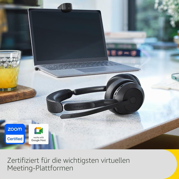 Jabra Evolve2 55 - schnurloses Stereo-Headset Air Comfort - Mikrofone mit Geräuschunterdrückung und