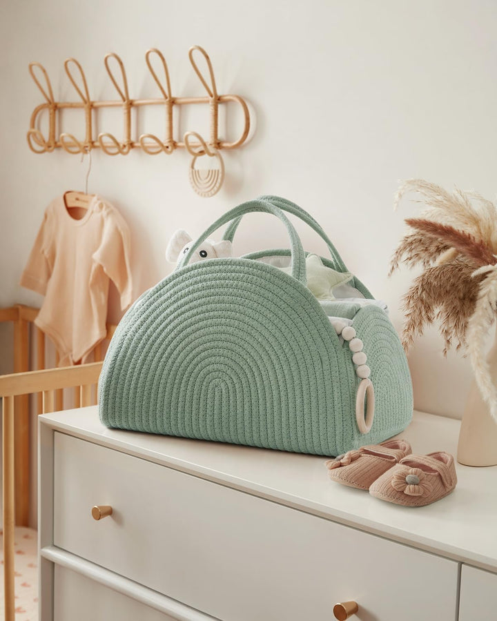 Baby Windel Caddy Veranstalter, Baumwollseil grosse Dusche Caddy für neugeborene Jungen und Mädchen,