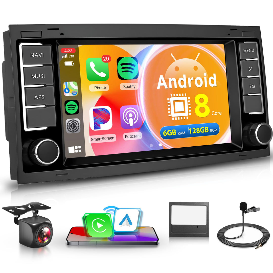 8 Core 6G+128G Android Autoradio für VW Touareg 2004-2011 VW Transporter T5 Multivan 2004-2009 Wirel