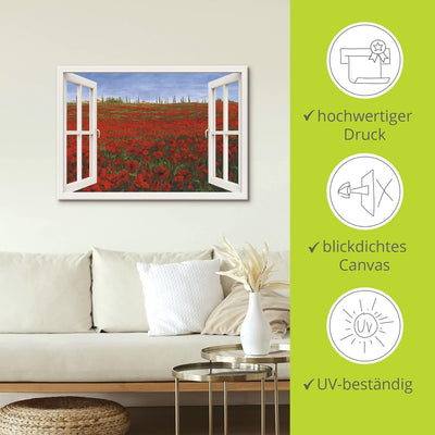 ARTland Leinwandbilder Wandbild Bild auf Leinwand 100x70 cm Landschaften Fensterblick U1TK 4 Jahresz