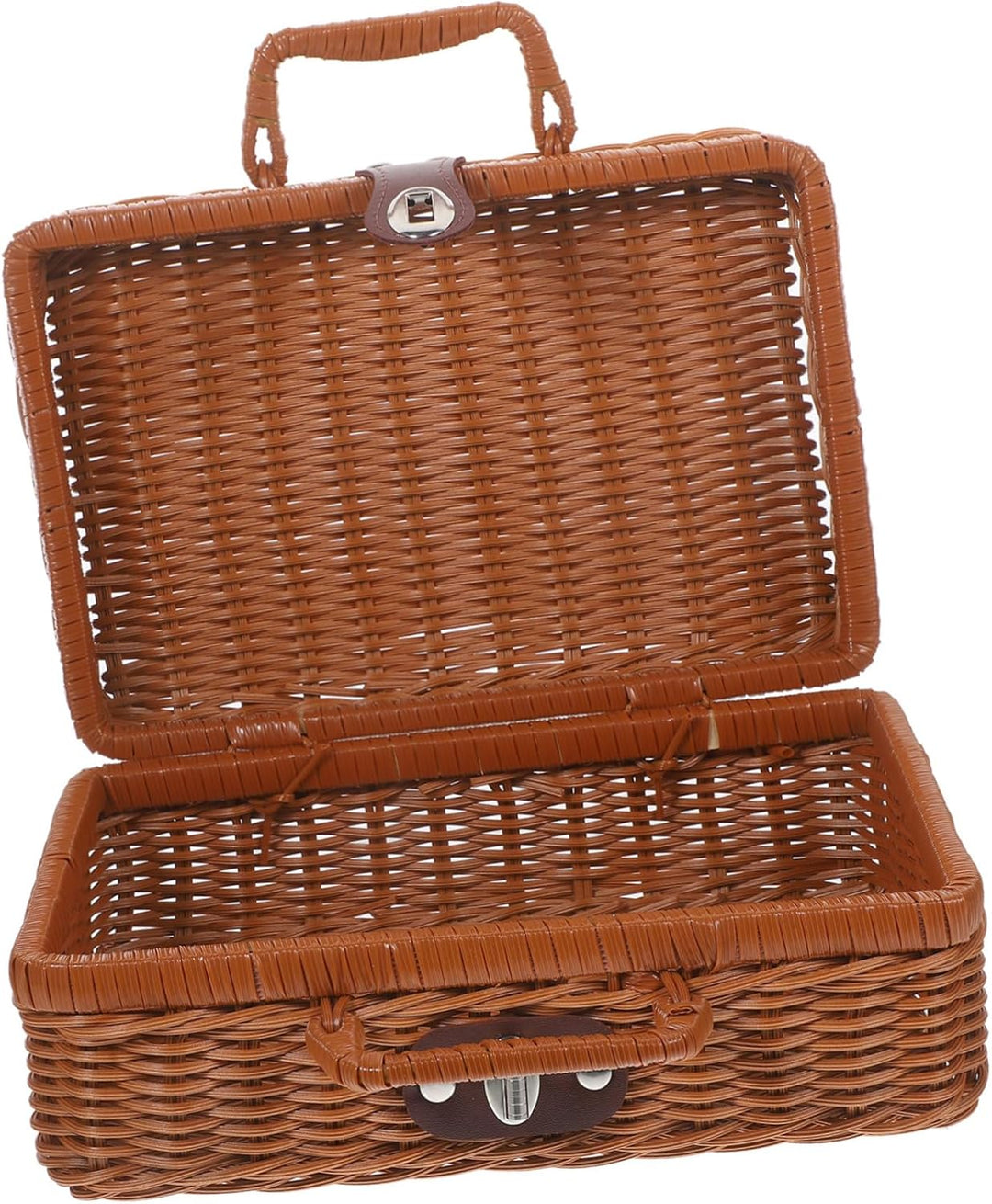BESPORTBLE Koffer aus Rattanimitat Picknickkorb aus Rattan simuliertes handgewebtes Rattangehäuse Au