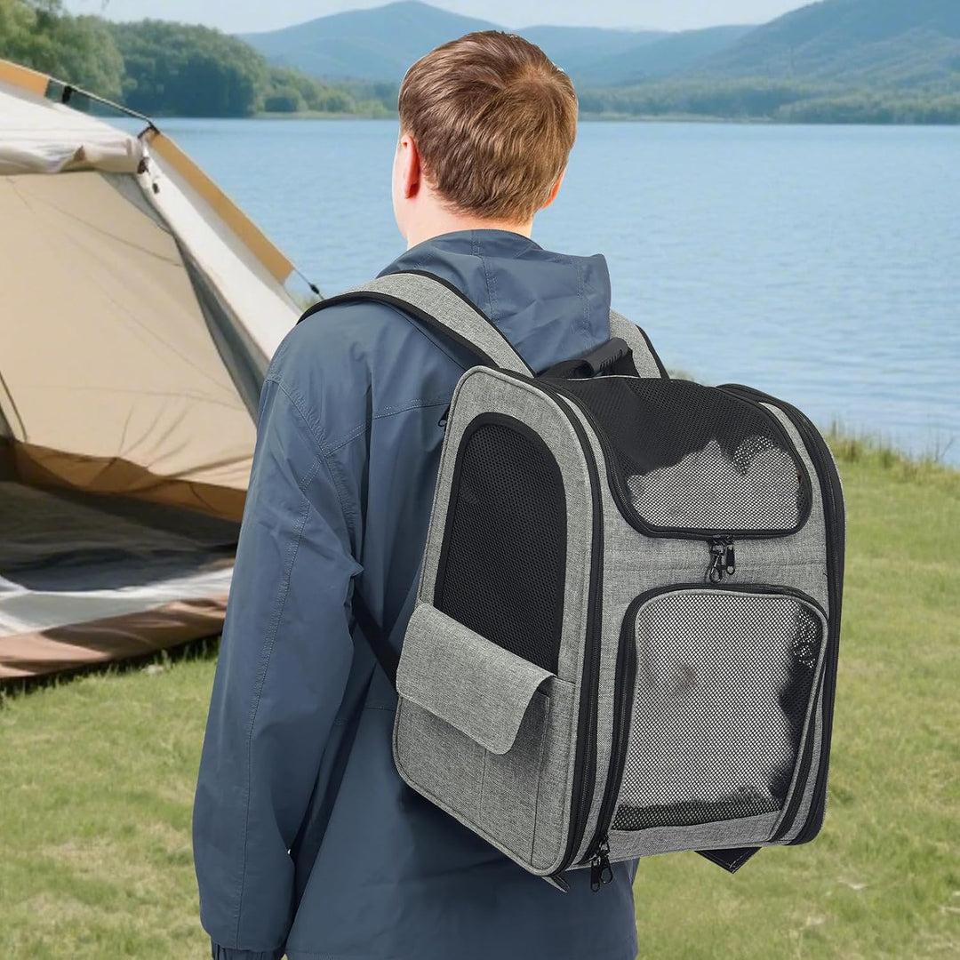 Transportbox Katze mit RäDern 360° Drehbar,Haustier Trolley Rucksack HaustierträGer Rucksack und Tro