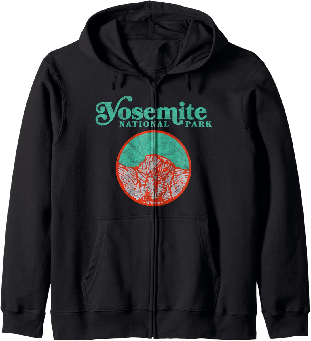 Vintage 80s Badge Yosemite National Park Half Dome Graphic Kapuzenjacke