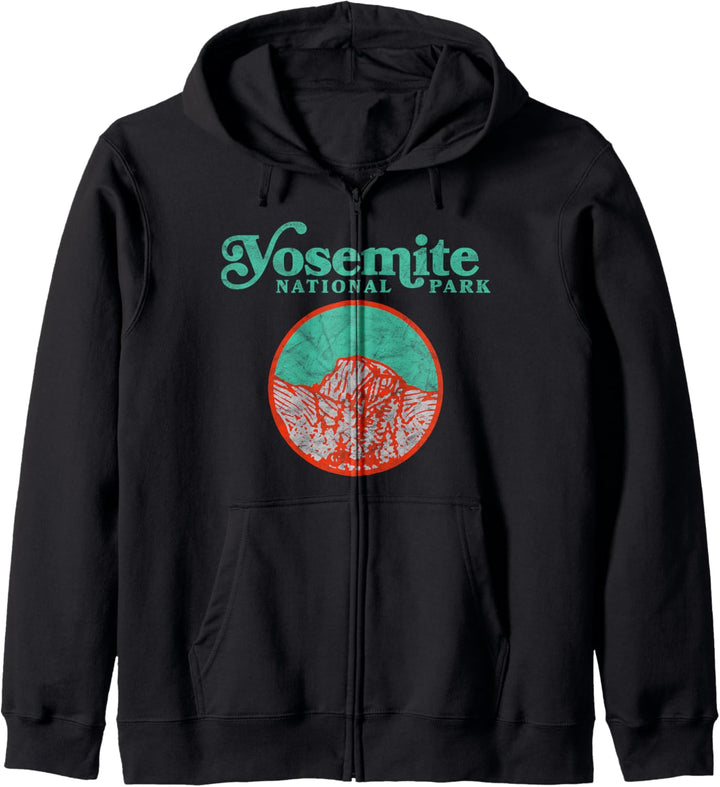 Vintage 80s Badge Yosemite National Park Half Dome Graphic Kapuzenjacke
